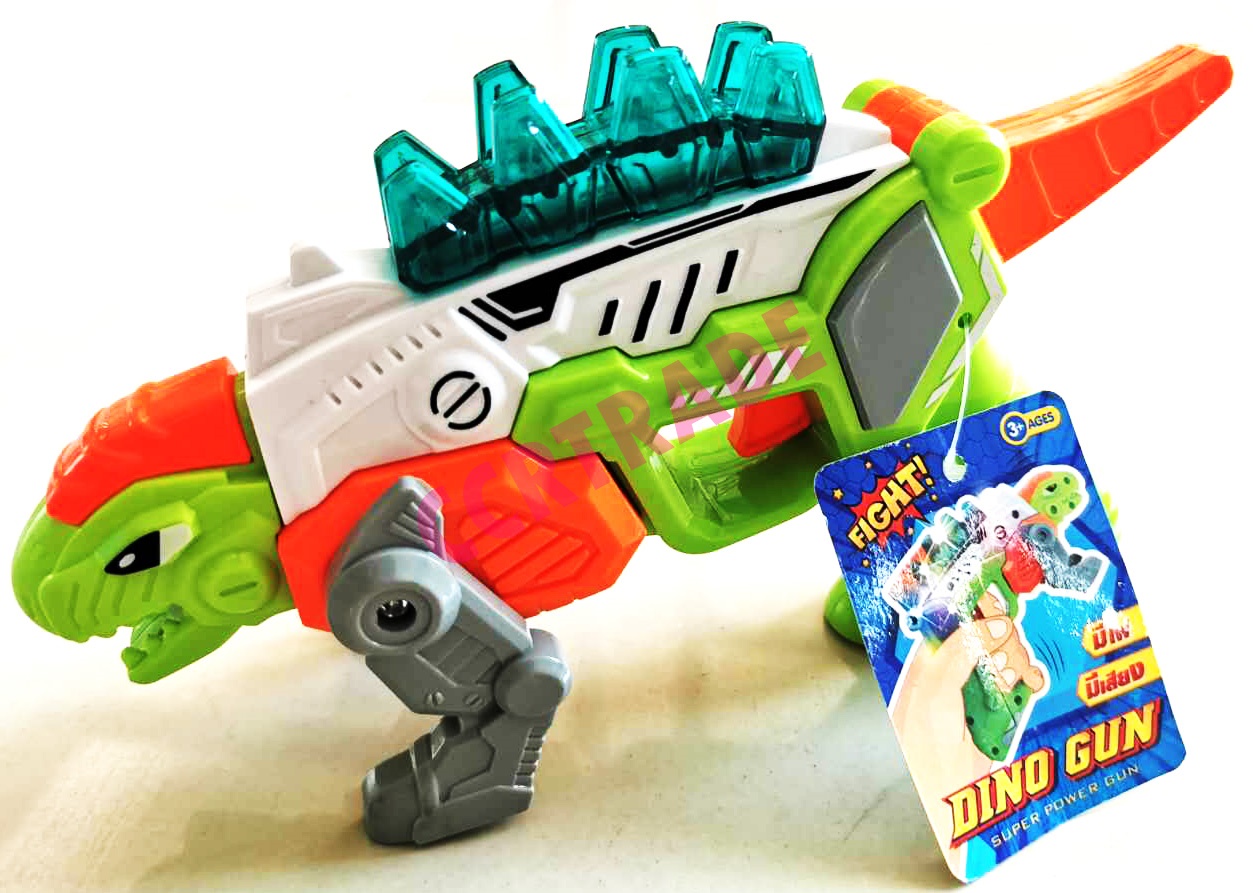 ปืนไดโนเสาร์แปลงร่าง มีเสียง มีไฟ 13x19 ซม.(1x4ชิ้น)