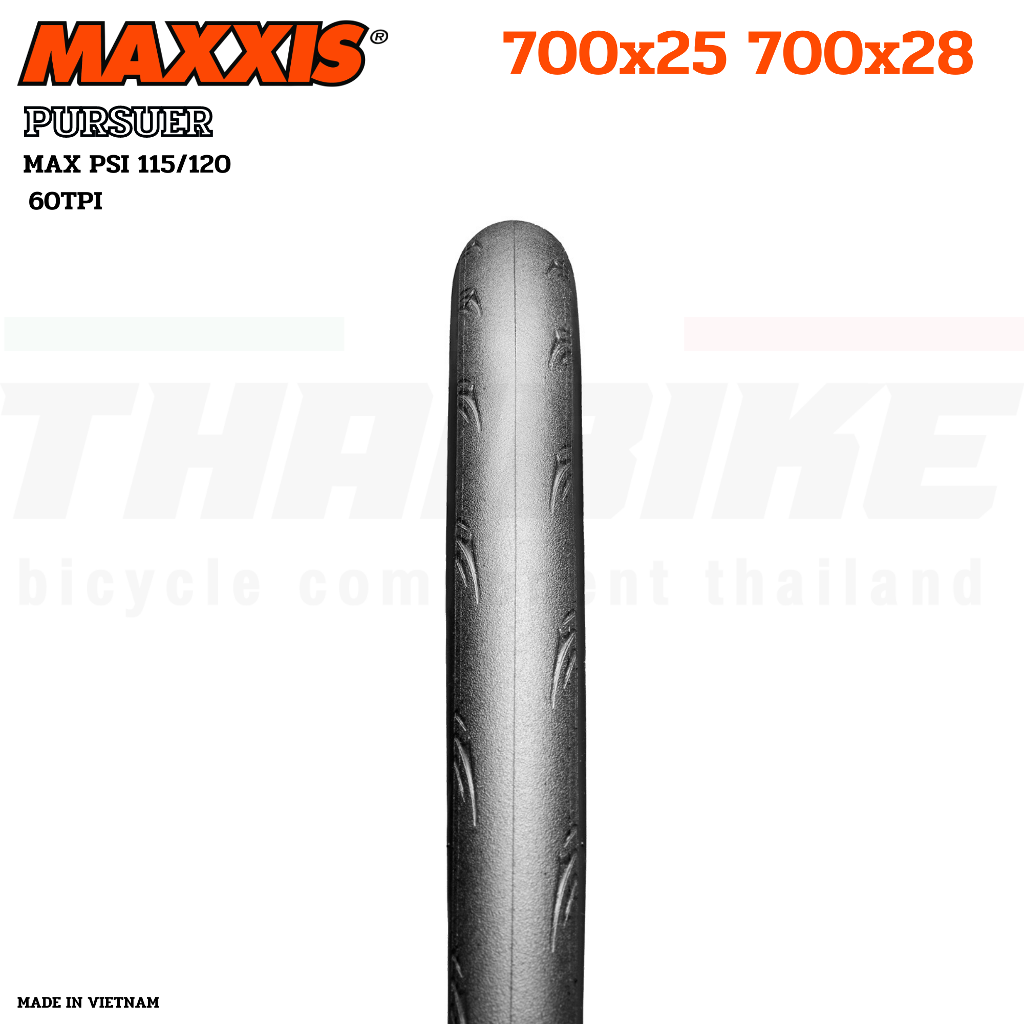 ยางนอกจักรยานขอบพับ/ขอบลวด MAXXIS PURSUER ขนาด 700X23 700X25 700X28 700X32
