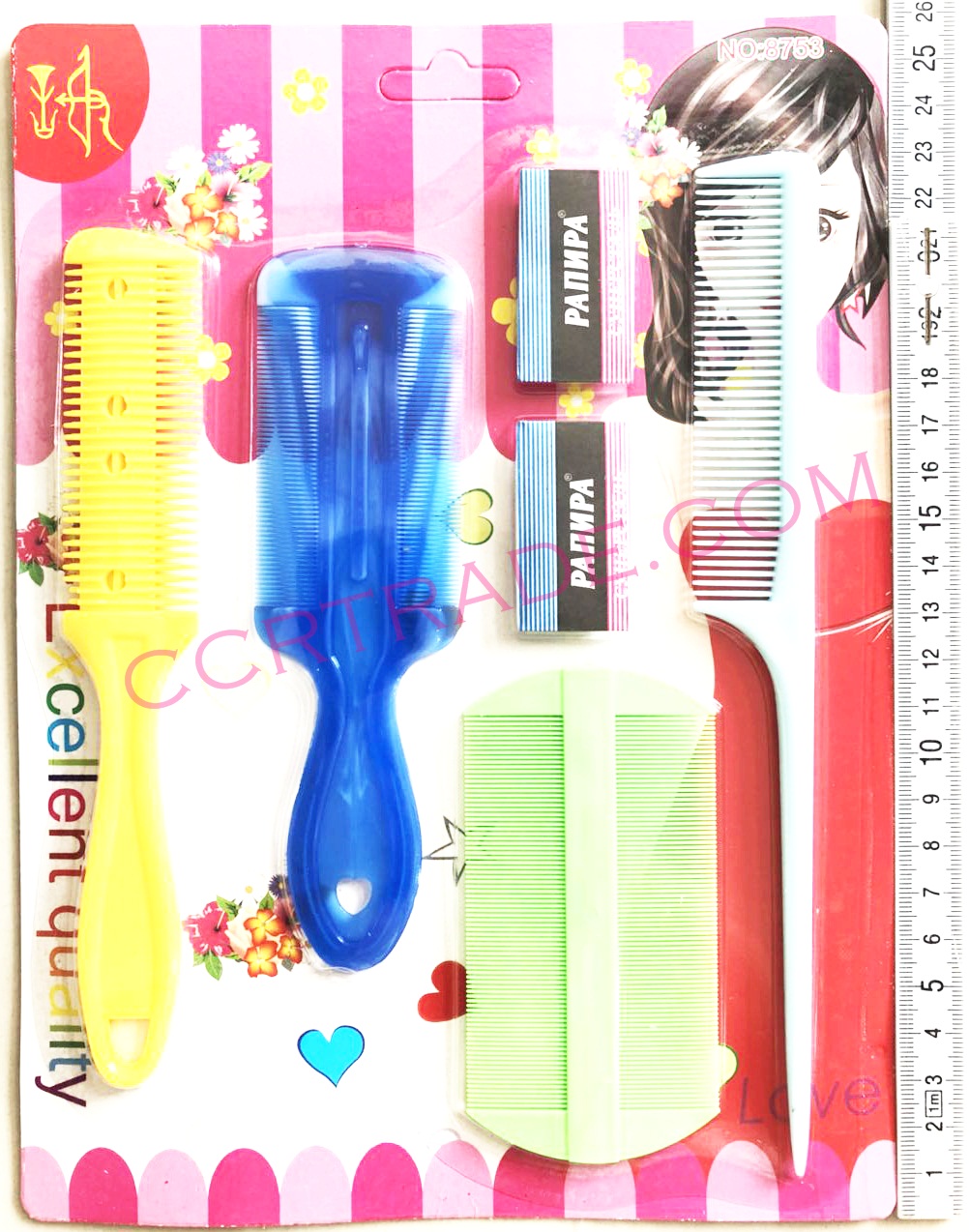 ชุดหวีซอยสีสด+ใบมีดแผงใหญ่ 26 ซม.