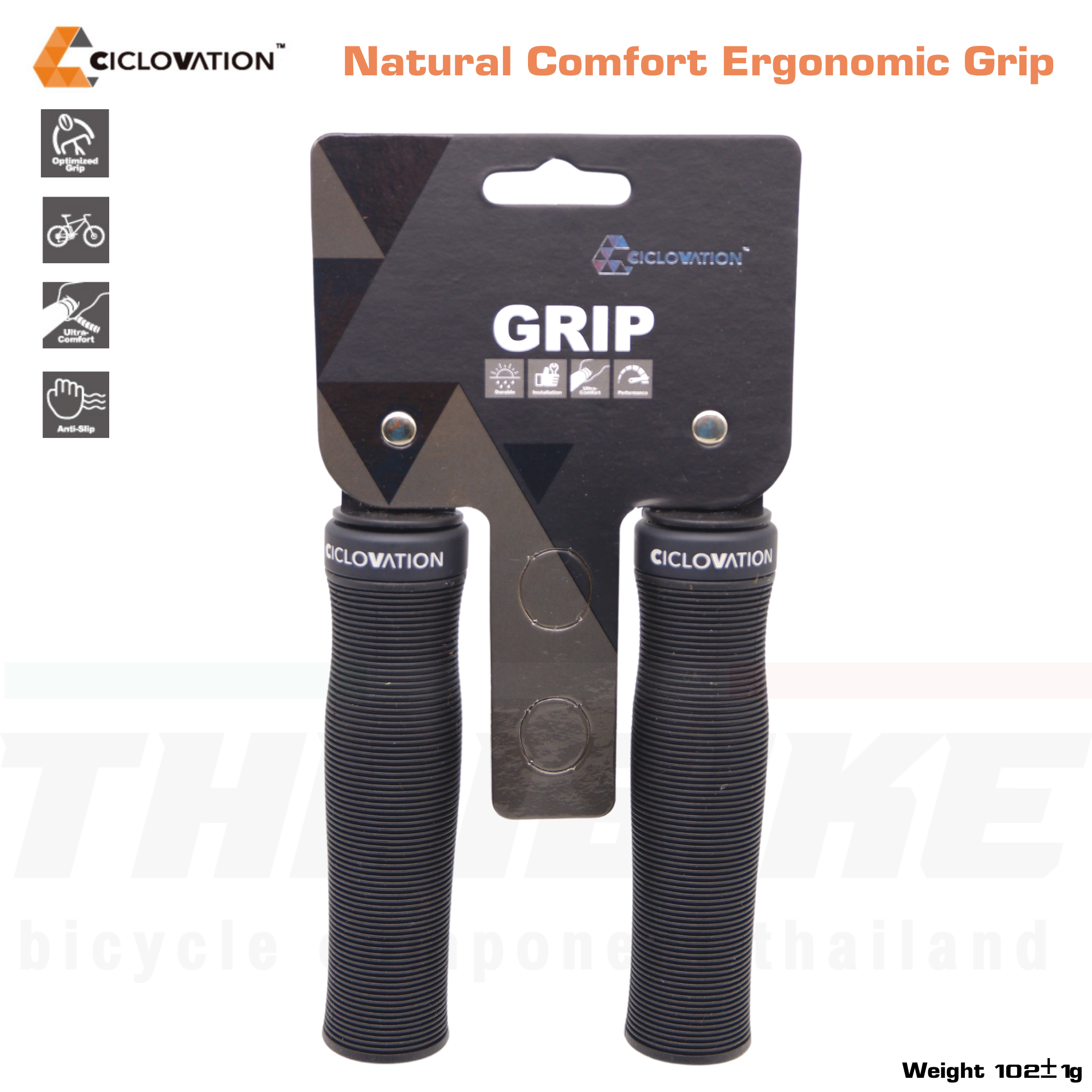 ปลอกแฮนด์จักรยานเสือภูเขา CICLOVATION Trail Spike Conical Grip/Natural Comfort Ergonomic Grip