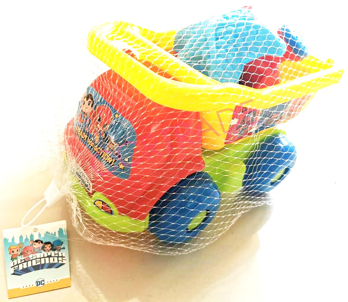 รถบรรทุกเล่นทรายฮีโร่ DC+อุปกรณ์ถุงตาข่าย 19x27 ซม.(ลิขสิทธิ์แท้)(1x3)