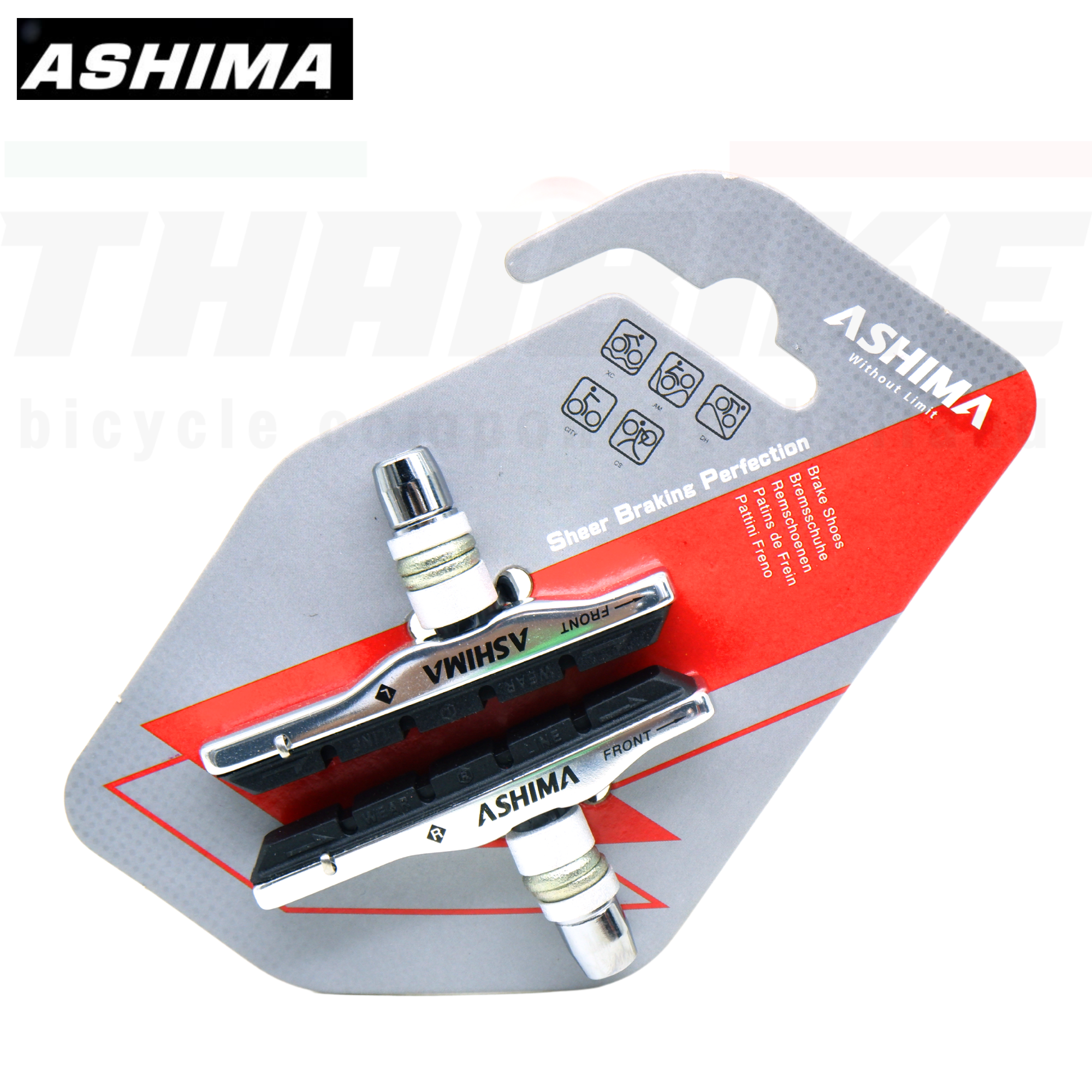 ยางเบรคจักรยานแบบวีเบรค ยี่ห้อ ASHIMA รุ่น AP445CV-P-S-AL