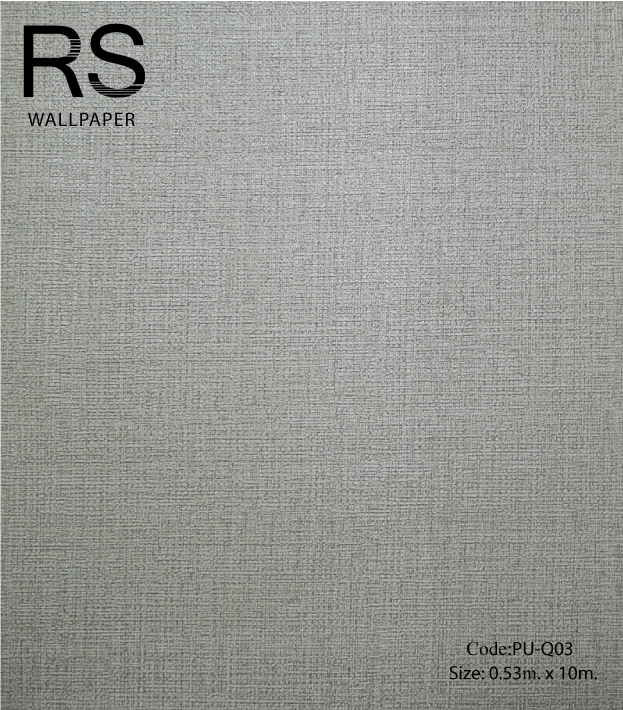 วอลเปเปอร์เทกเจอร์ผ้าพื้นสีเทาอ่อนมีกลิตเตอร์สีเงิน PU-Q03