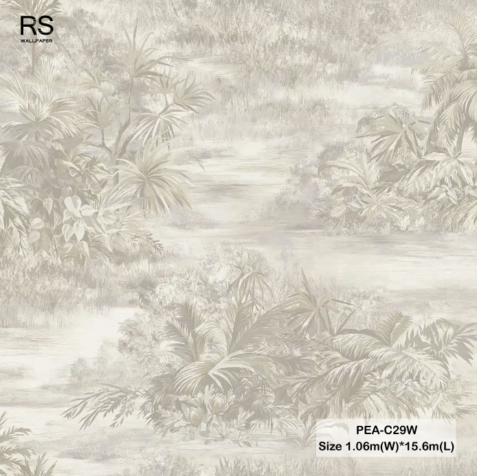 วอลเปเปอร์ลายป่าไม้ทริปคอล สีน้ำตาล PEA-C29W