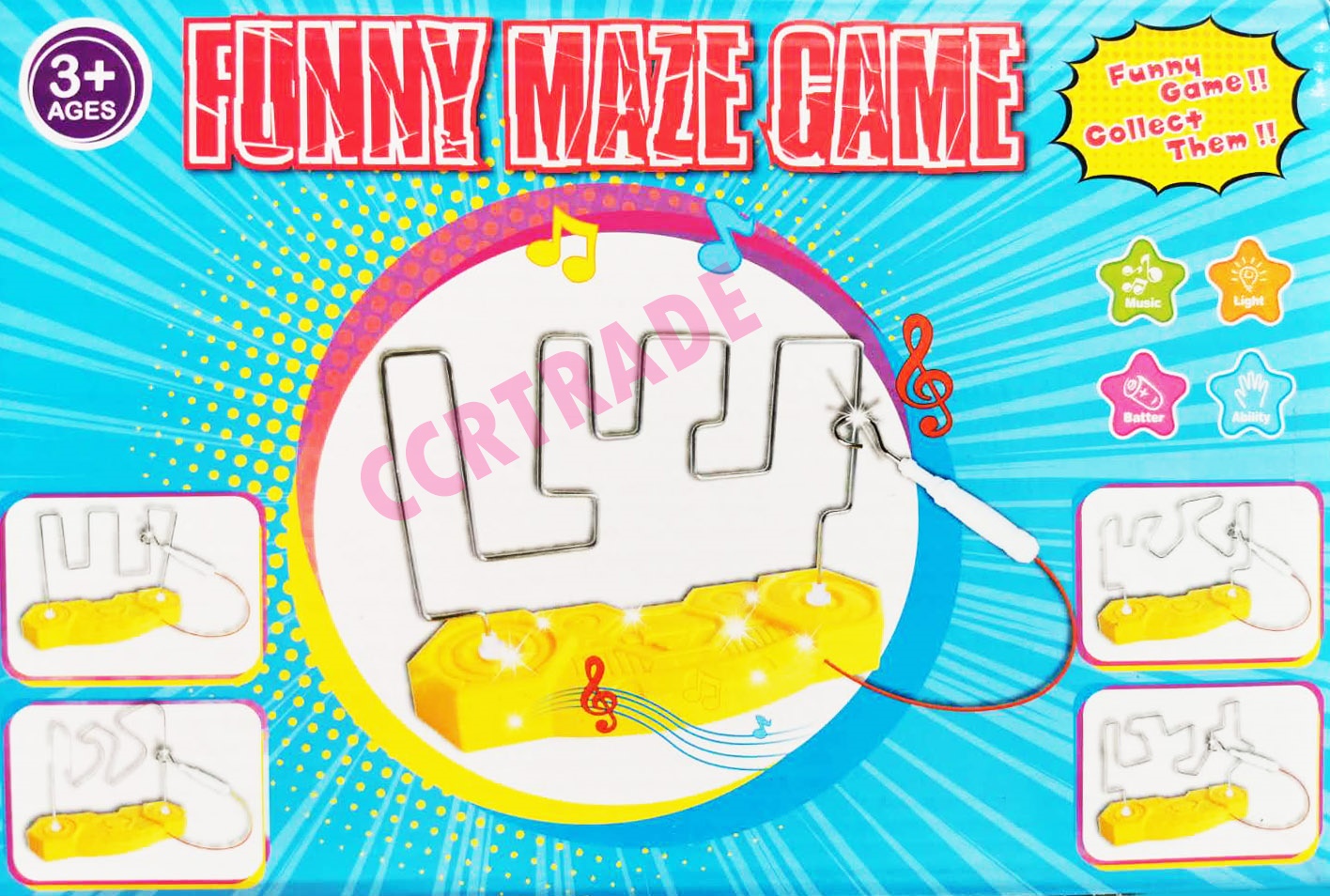 เกมส์ขดลวดไฟฟ้าฝึกสมาธิ มีเสียง มีไฟกล่อง 17.5x26 ซม.(1x3)