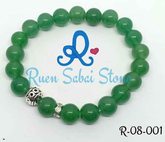 กำไลหิน Green Aventurine - หินนำโชค โอกาสและความรุ่งเรือง ขนาด 8 มม. เกรด A+