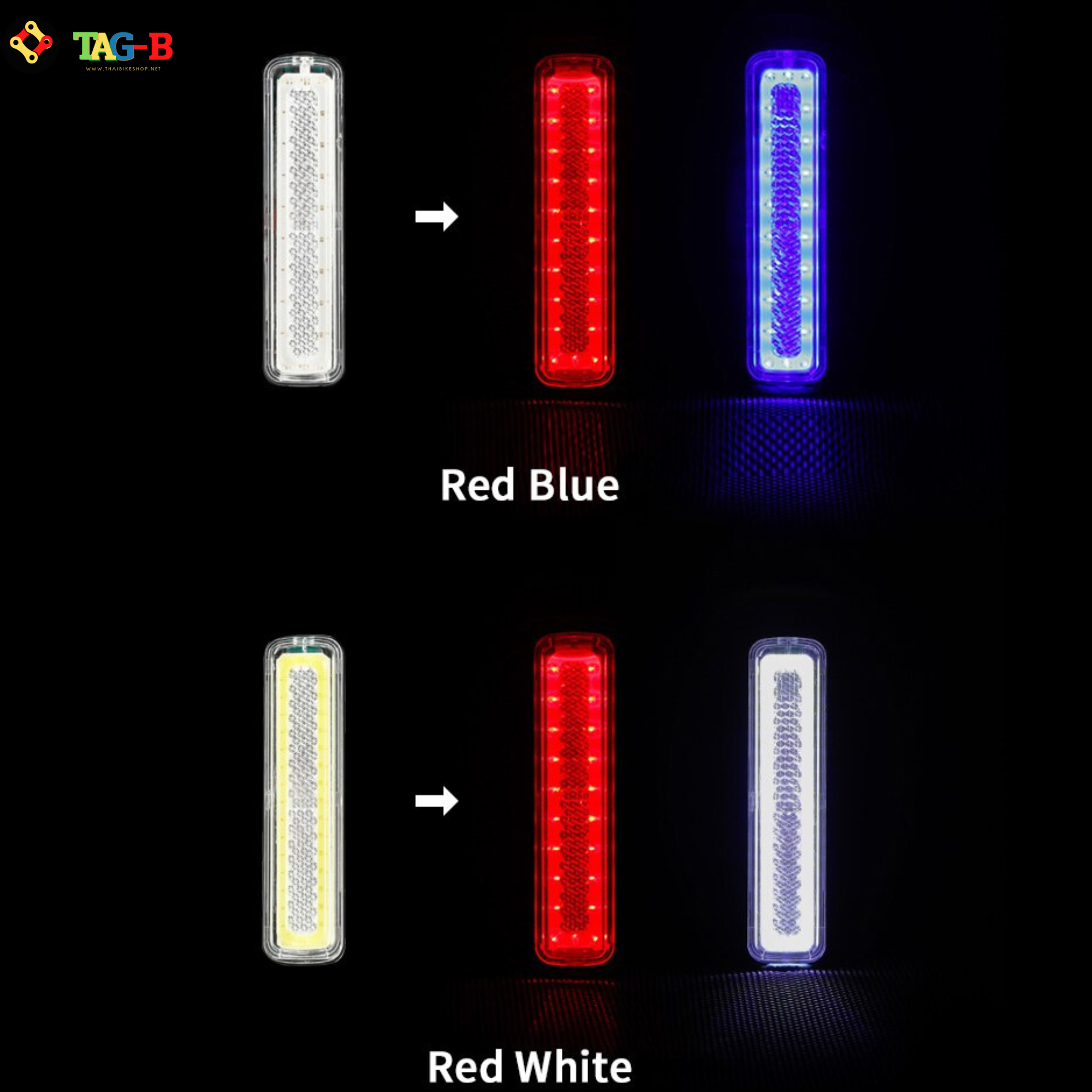 ไฟท้ายจักรยานเสือหมอบ เสือภูเขา AQY-0107 ชาร์จ USB