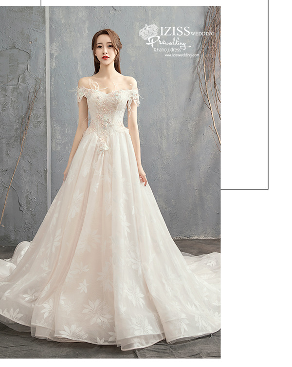 BR364 **พรีออเดอร์**ชุดแต่งงาน&ชุดเจ้าสาวแนวเรียบหรู สีขาวเกรดพรีเมี่ยม น่ารัก สวยโดดเด่นไม่ซ้ำใคร