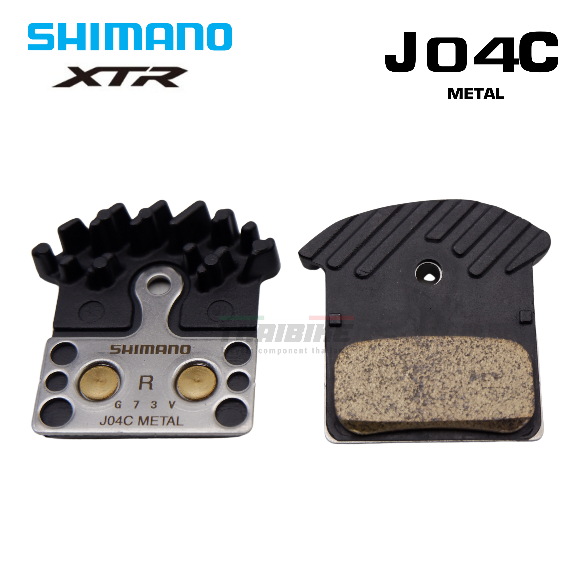 แผ่นยางเบรคดิส SHIMANO XTR, J04C BRM9020, METAL, W/FIN, มีปีกระบายความร้อน
