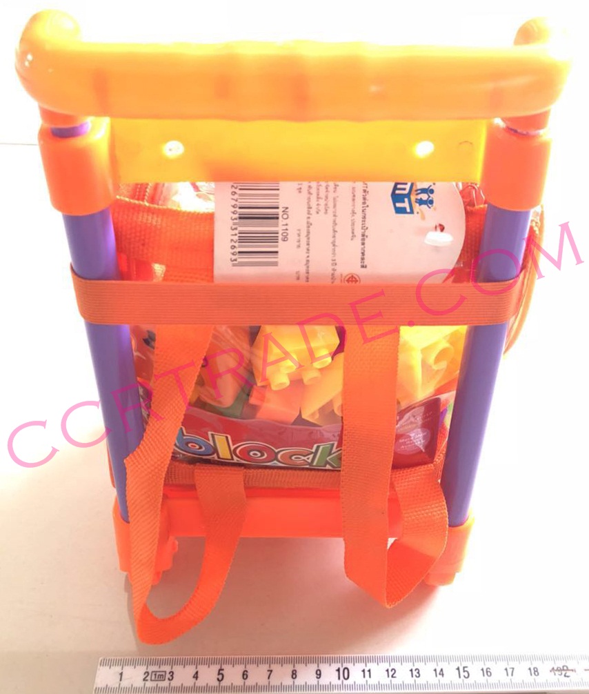 บล็อคตัวต่อ 87 ชิ้นกระเป๋าลากการ์ตูน 44 ซม.(1x3)