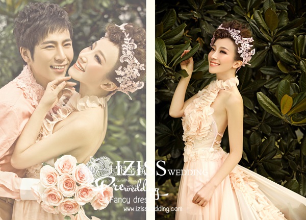 PW173 - Pre order ชุดคู่ถ่ายพรีเวดดิ้ง (prewedding dress) & ชุดแต่งงานแฟนซี (Fancy wedding dress)ชายหญิง "ธีมสีชมพู-โอโรส"