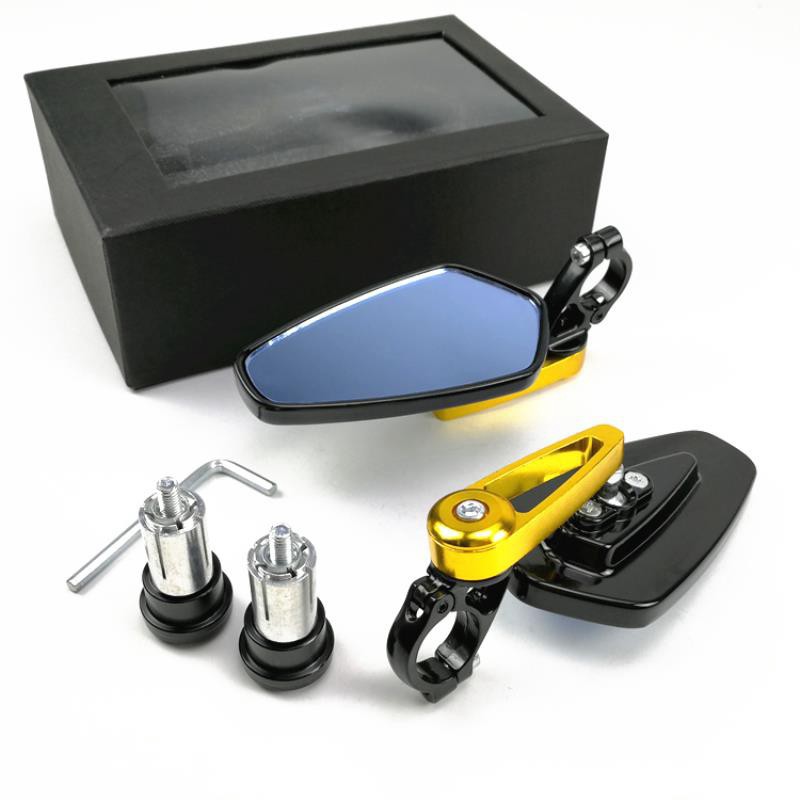 กระจกติดมอเตอร์ไซต์ จักรยาน อลูมิเนียม กระจกสีฟ้า THAIBIKE