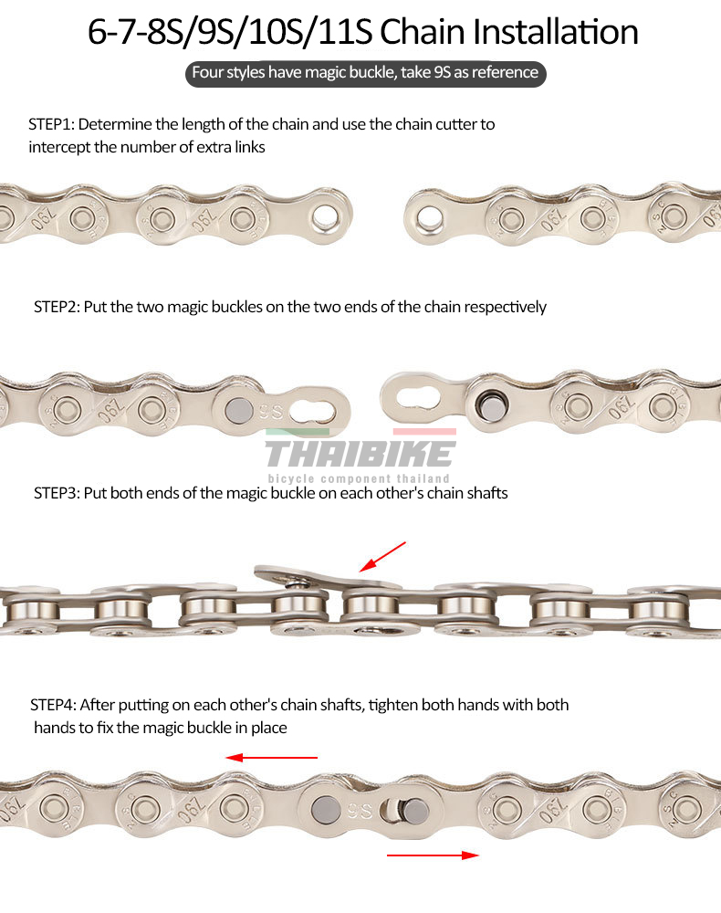 (สีทอง)ของแท้ โซ่จักรยาน TOOPRE Bike Chain Z80(617/8S), Z90(9S), z10 (10), Z11(11) Z12 โซ่เสือหมอบ โซ่เสือภูเขา