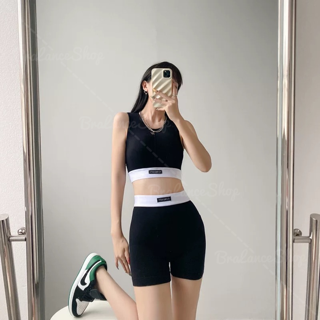 BLS✿B90 ชุดสปอตออกกำลังกายขาสั้น