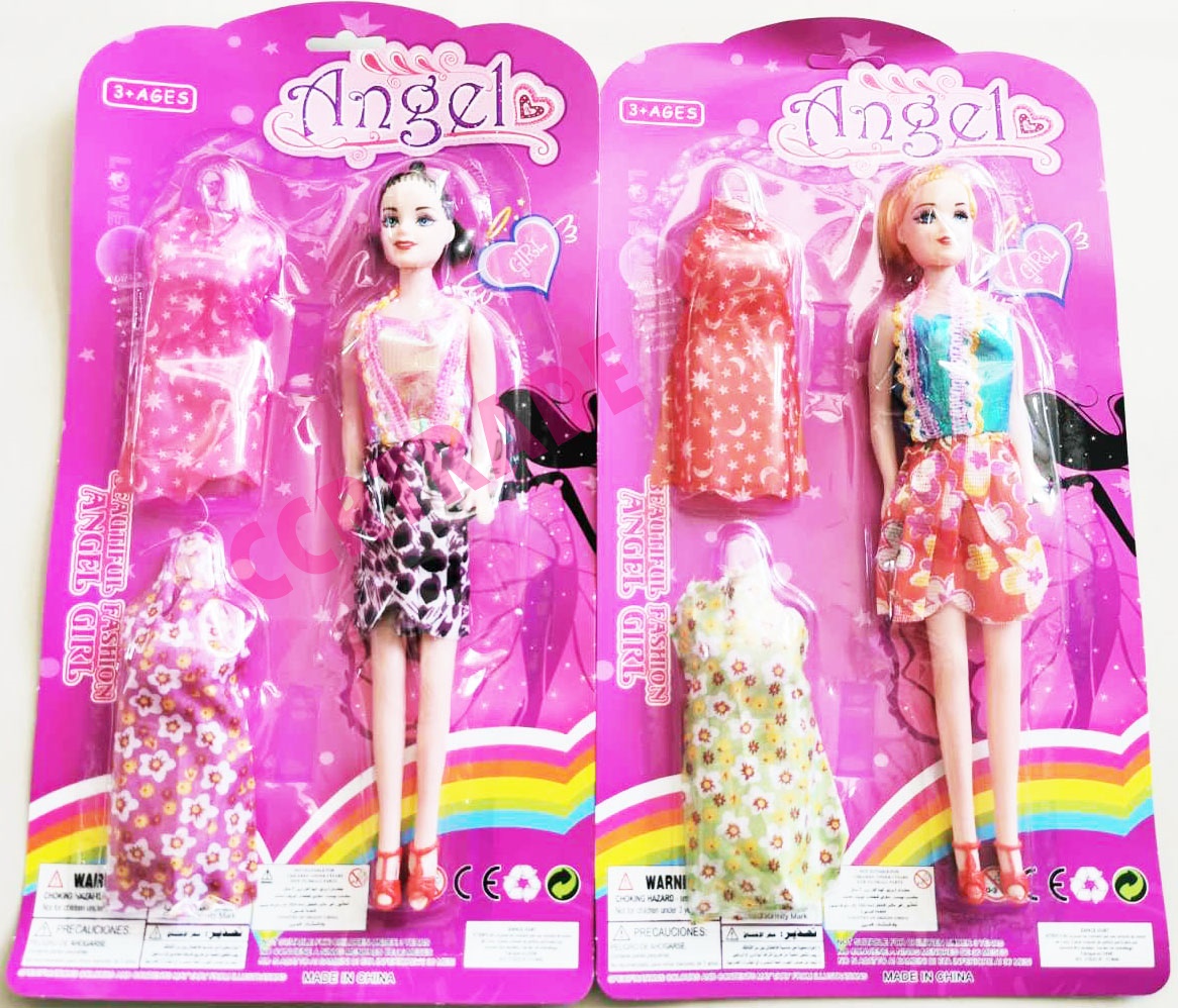 บาร์บี้แต่งตัว+กระโปรง 2 ชุดแผงใหญ่ 38 ซม.