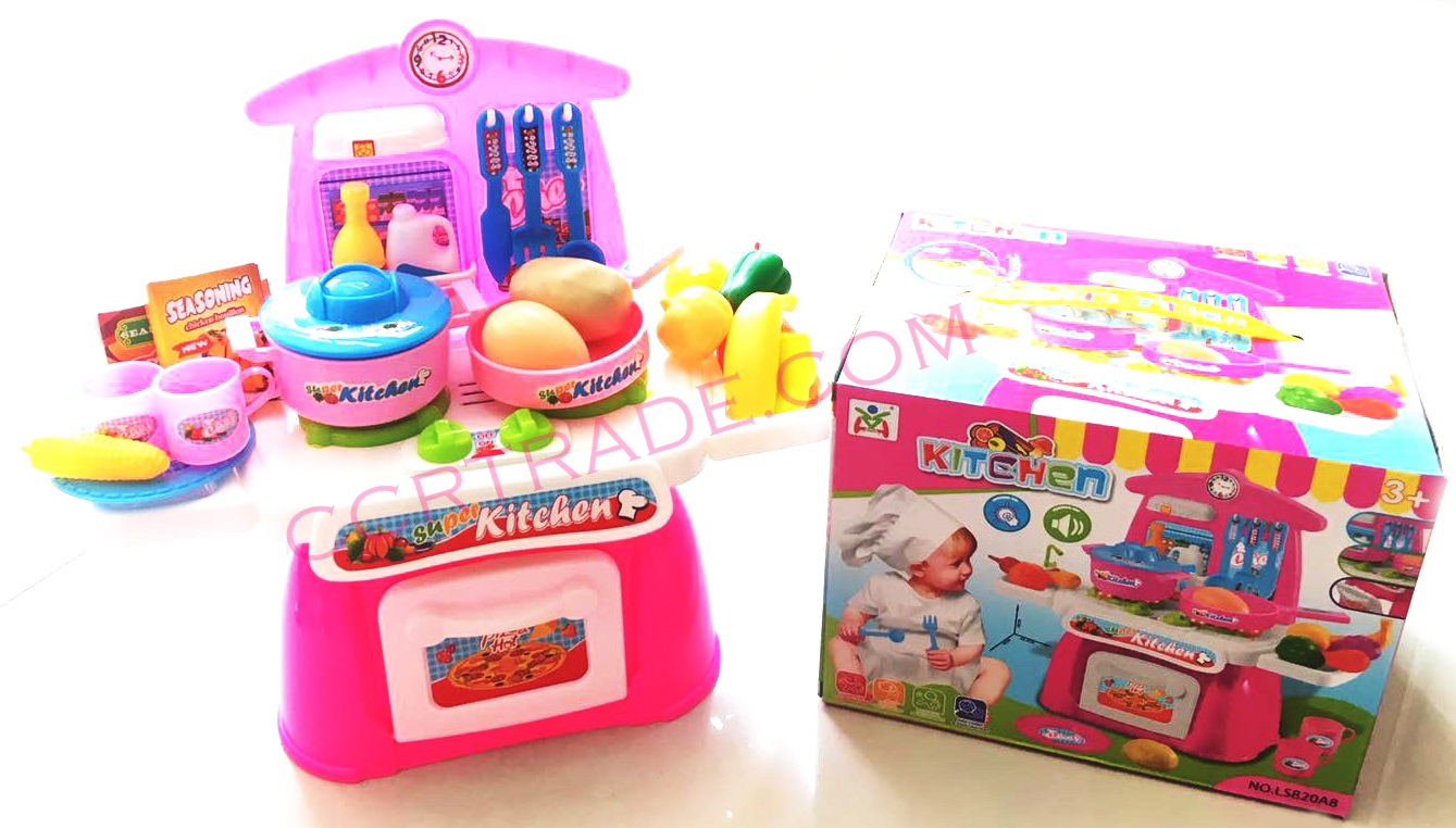 ชุดโต๊ะแม่ครัว mini +อุปกรณ์ 33 ชิ้น มีเสียง มีไฟ กล่อง(1x3)