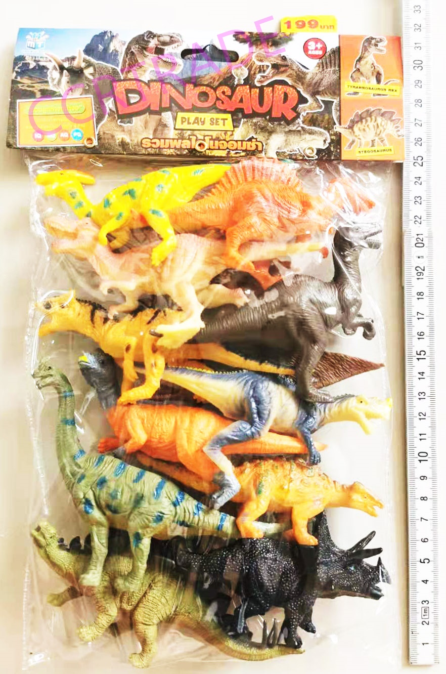 เซ็ตไดโนเสาร์จอมซ่า 12 ชิ้นถุง PVC 20x32.5 ซม.(1x3)