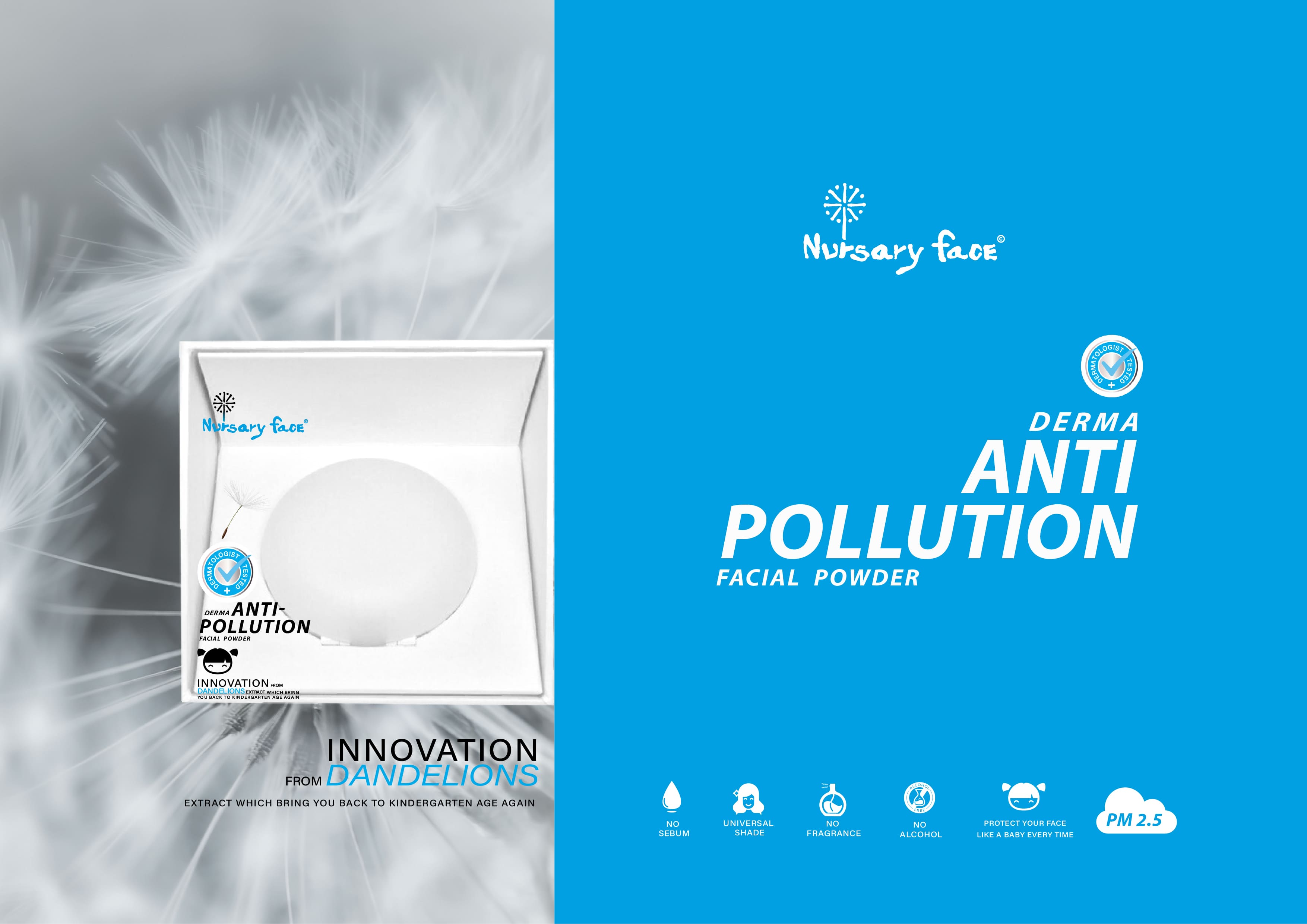 เนอซารี่ เฟส แป้งแต่งหน้าต้านมลภาวะ ป้องกัน PM2.5 พร้อมบำรุงฟื้นฟูผิวให้อ่อนเยาว์ ขนาด 5 กรัม Nursary face : Natural Anti-pollution Facial Powder 5g