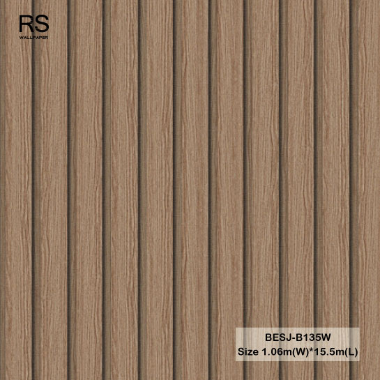 วอลเปเปอร์ลายไม้ระแนง ขนาด 4 เซ็นฯ ร่อง 1 เซ็นฯครึ่ง BESJ-B135W