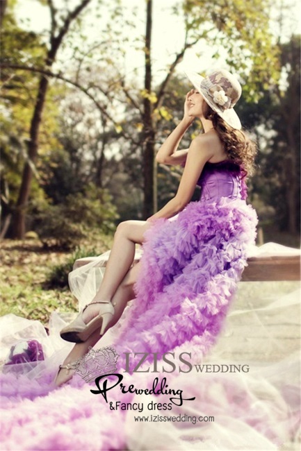 PW051 - **เลิกผลิตค่ะ** ชุดคู่ถ่ายพรีเวดดิ้ง (prewedding dress) & ชุดแต่งงานแฟนซี (Fancy wedding dress)ชายหญิง "ธีมสีม่วง-น้ำเงินเข้ม"