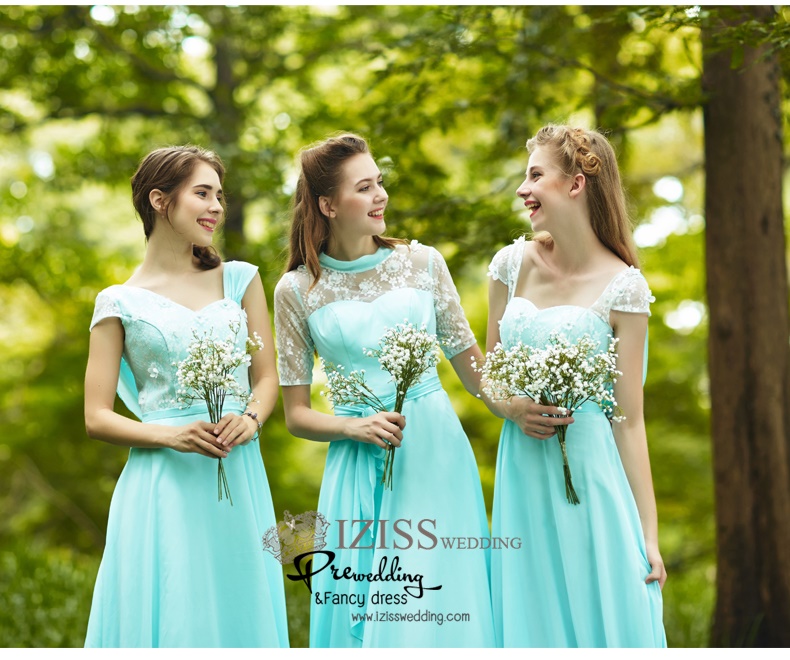 ฺBM0113 - พรีออเดอร์ ชุดเพื่อนเจ้าสาวราตรียาวธีมสีเขียวมินท์ น่ารักมากๆค่ะ