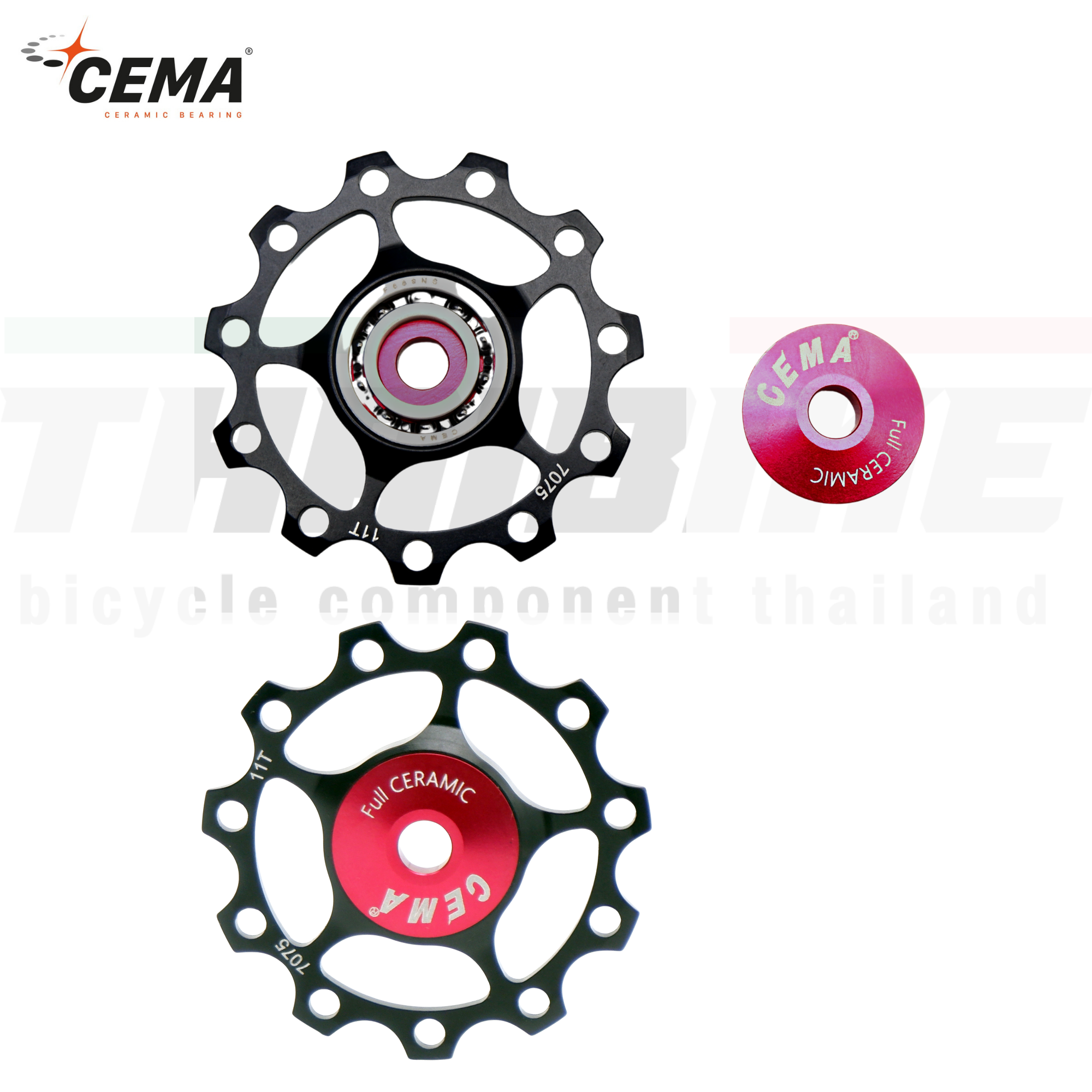 ลูกรอกใส่ตีนผีจักรยาน CEMA ฟูลเซรามิค บอดี้อลูมิเนียม SRC-JW-B001-CF