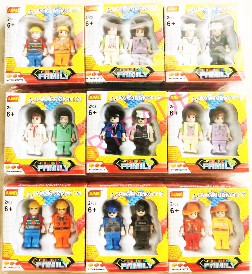 เลโก้อาชีพ 2 ชิ้นแพ็ค 3 กล่อง 25 ซม.(คละลาย)