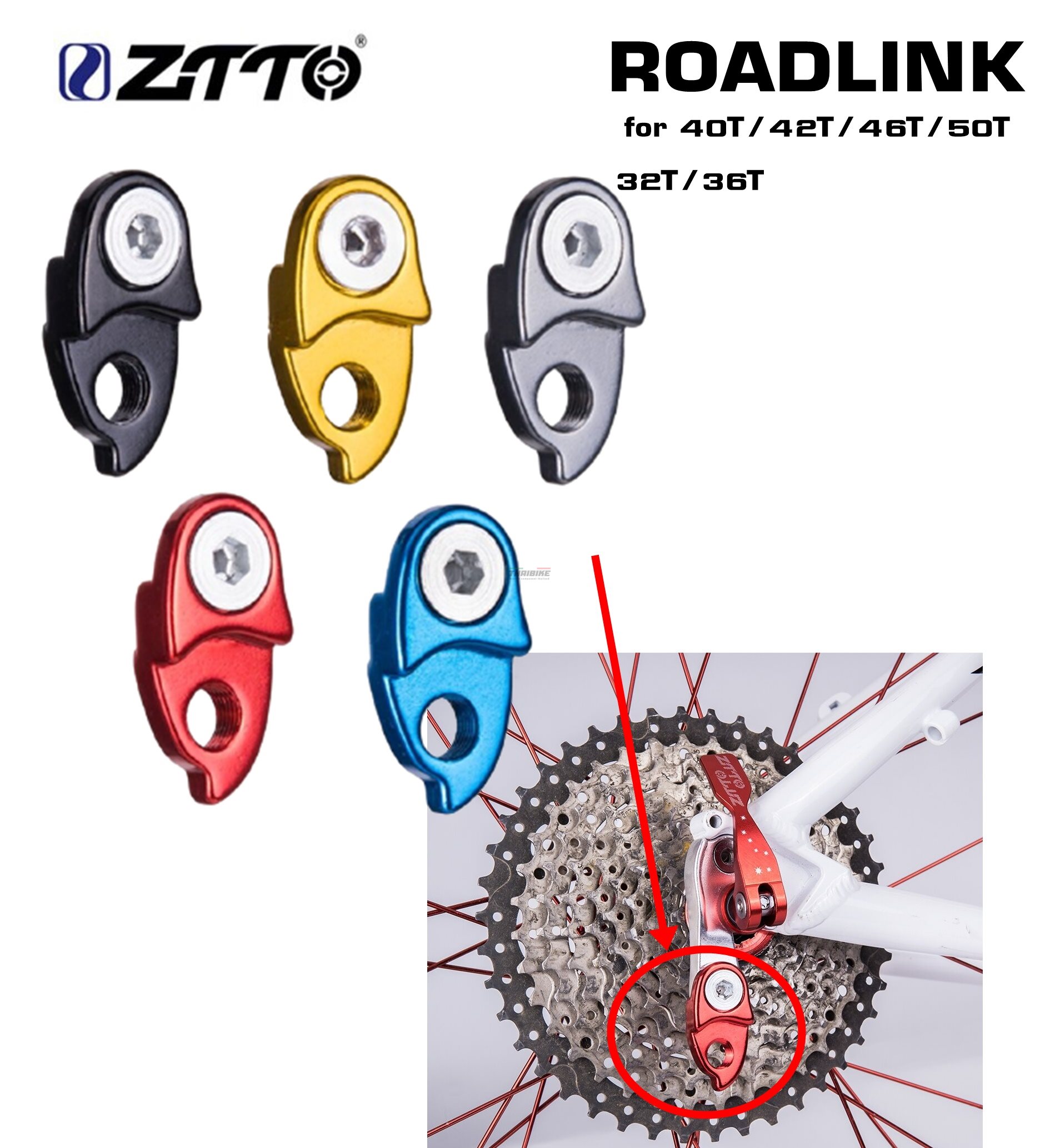 ตัวต่อตีนผีจักรยาน ROADLINK ยี่ห้อ ZTTO สำหรับจักรยานใส่เฟือง 36/42/46/50T