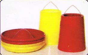 ถังอาหารไก่ขนาดใหญ่ 10นิ้ว สีแดง