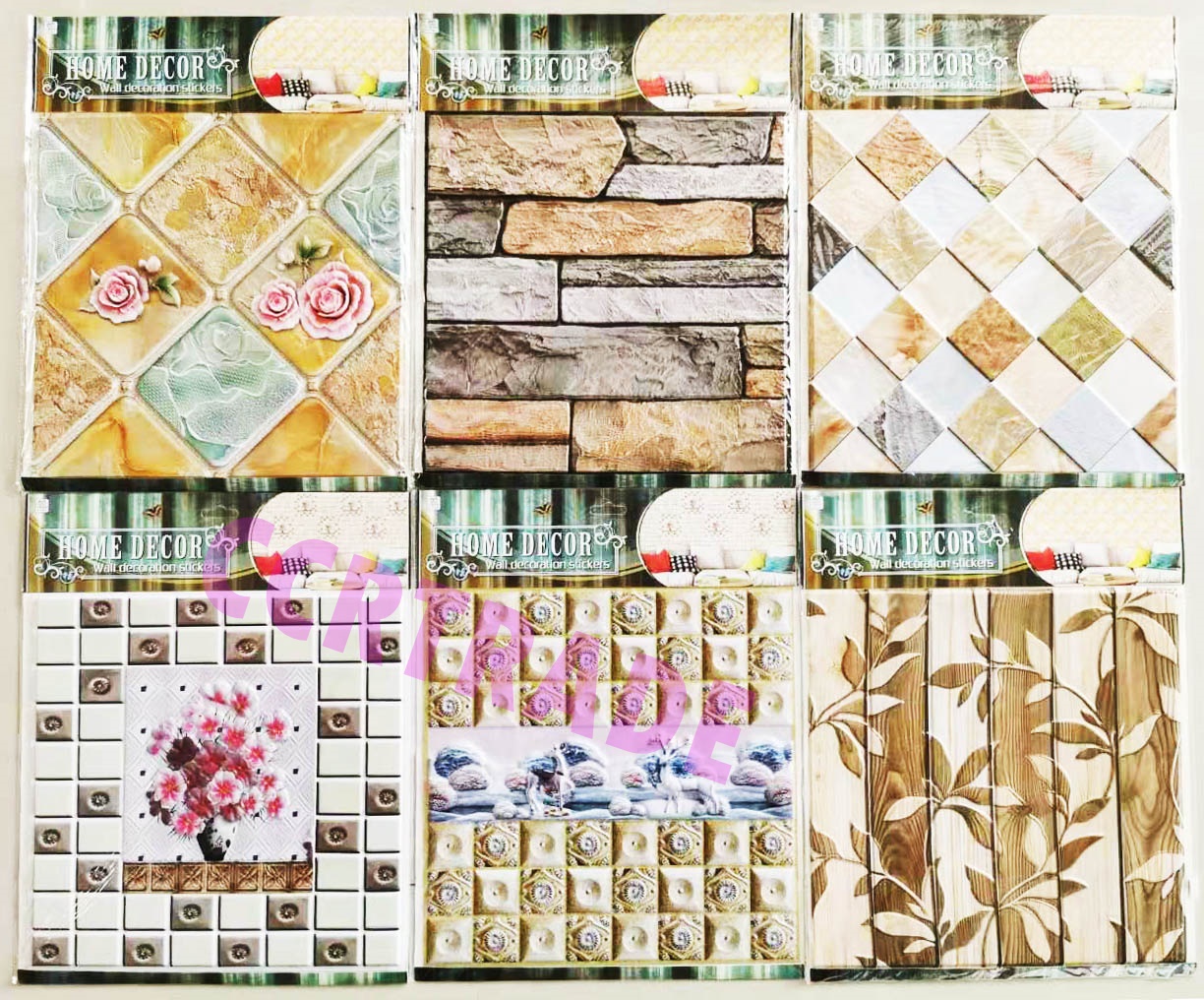 วอปเปเปอร์ตกแต่งผนัง 3D 33x33 ซม.คละลาย(มีกาวในตัว)