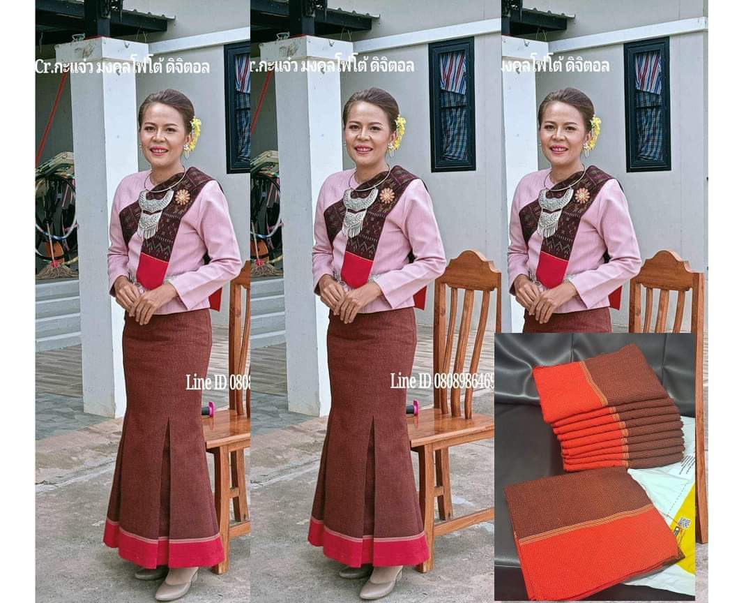 ผ้ามัดหมี่ตีนแดง #ผ้าซิ่นมัดหมี่ตีนแดง #ผ้าถุงฝ้ายมัดหมี่ตีนแดงบุรีรัมย์ #ผ้าทอพื้นเมือง ขนาดยาว 4 เมตร ทำผ้านุ่งโจง ทำผ้าถุง ทำผ้าซิ่น ตัดชุด