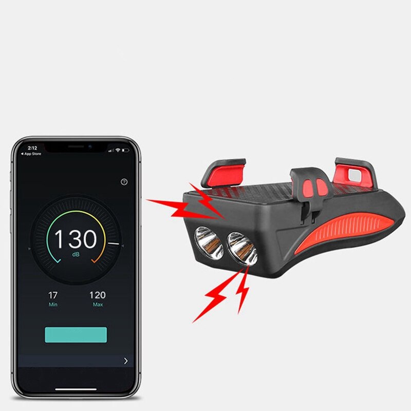 ไฟหน้า+ยึดมือถือ+powerbank+usb+แตร THAIBIKE ติดจักรยาน