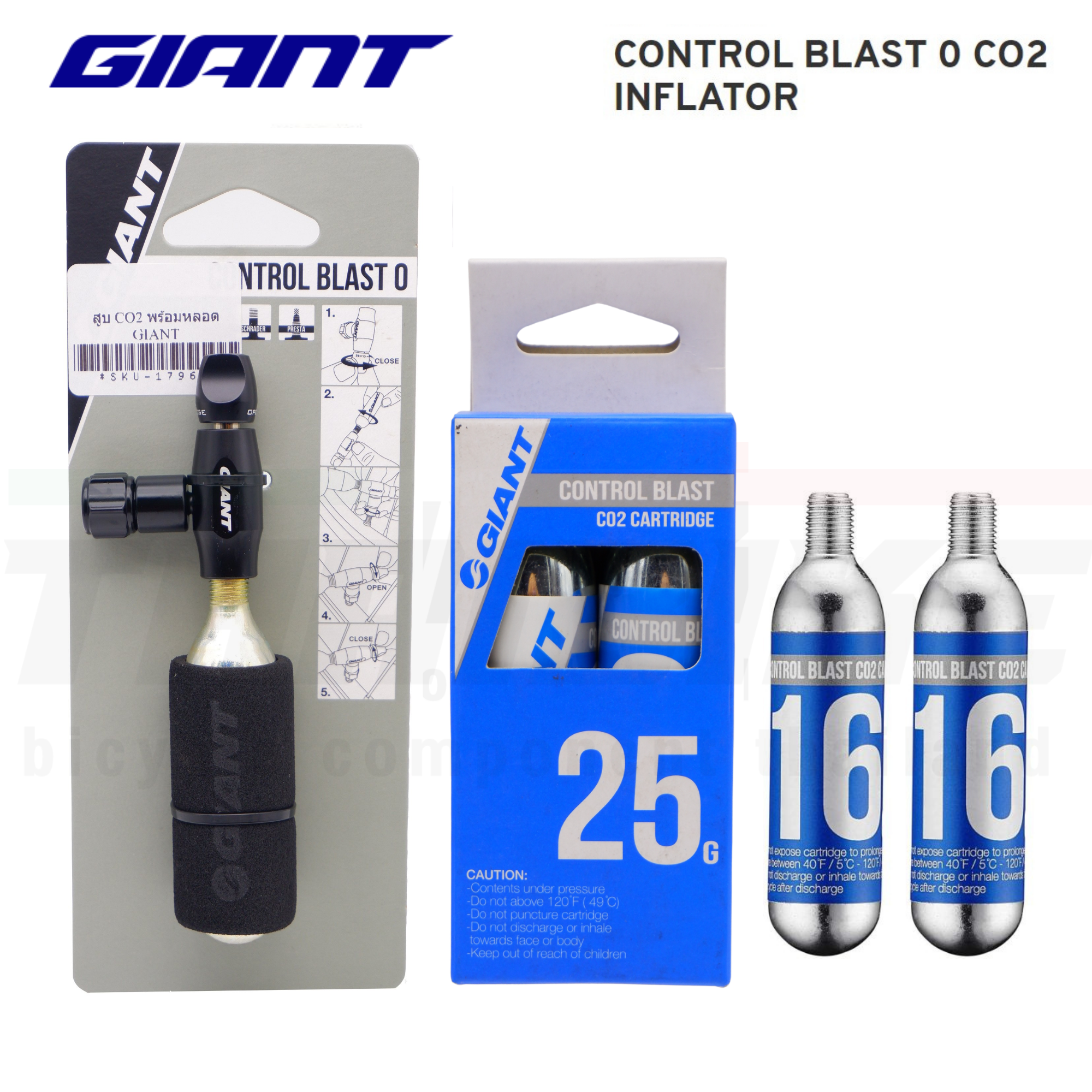 สูบเติมลมจักรยานพกพา GIANT CO2 CONTROL BLAST หลอด CO2 25g