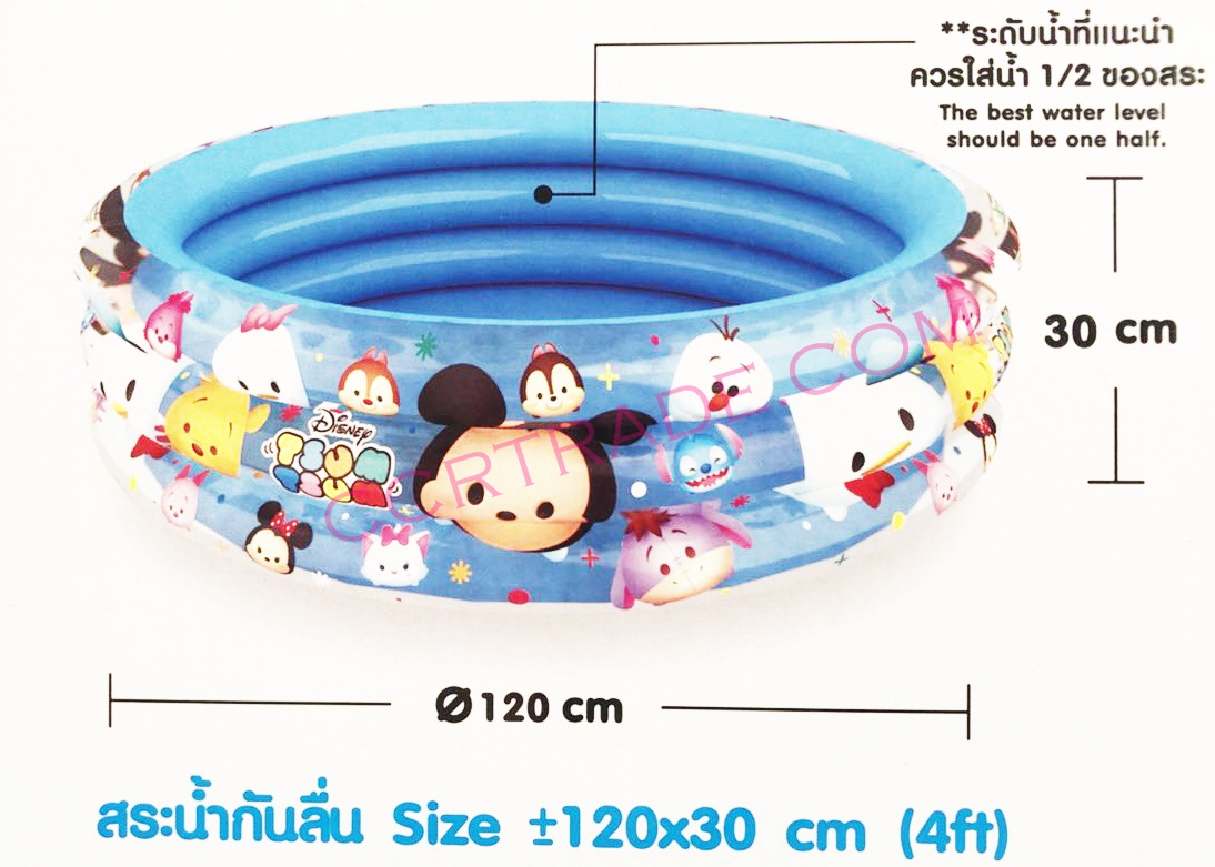 สระน้ำกันลื่น 4 ฟุต 3 ลอน ลายมิ๊กกี้เม้าส์ (ลิขสิทธิ์แท้)(1x2)