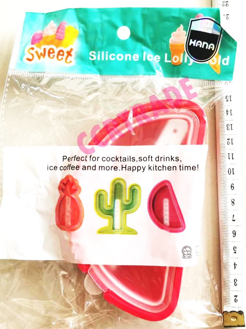 แม่พิมพ์ไอติมซิลิโคน+ฝาปิด แตงโม 7x16.5 ซม.