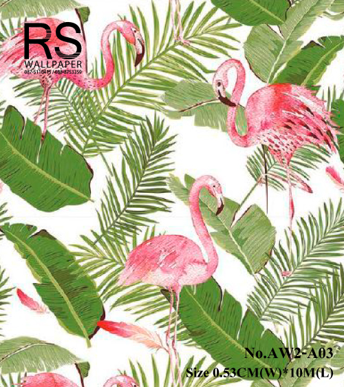 วอลเปเปอร์ลายใบไม้สีเขียว ธรรมชาติ(Tropical Style)AW2-A03