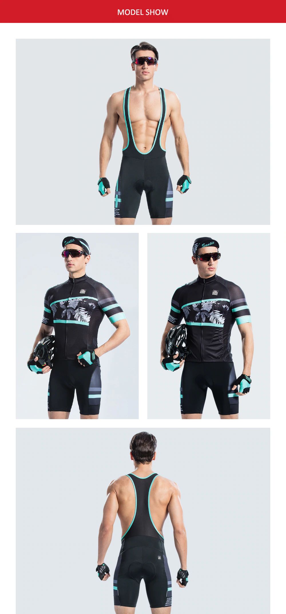 กางเกงเอี้ยมปั่นจักรยาน SANTIC Trisuit c05099 ของแท้