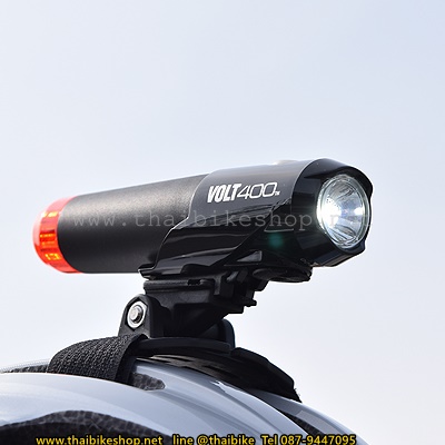 ไฟหน้าจักรยานสำหรับติดหมวกกันน็อค CATEYE VOLT400 DUPLEX, HL-EL462RC-H