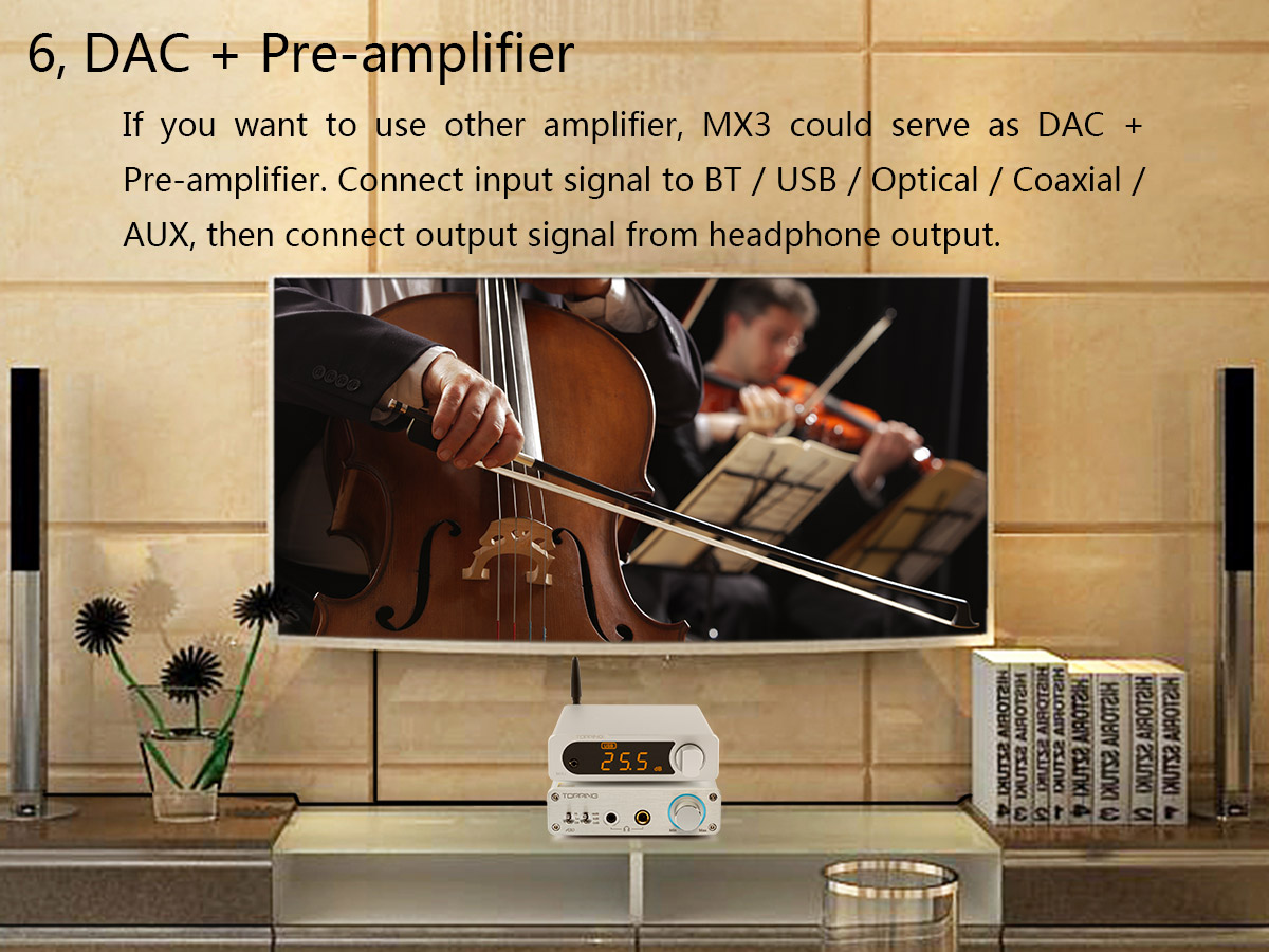 ขาย TOPPING MX3 DAC & Amp ตั้งโต้ะ รองรับ Bluetooth , NFC , Remote control , 24bit192KHz
