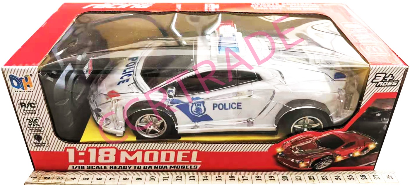 รถตำรวจบังคับใหญ่ มีไฟ+รีโมทไร้สายกล่อง 11.5x27 ซม.(1x3)