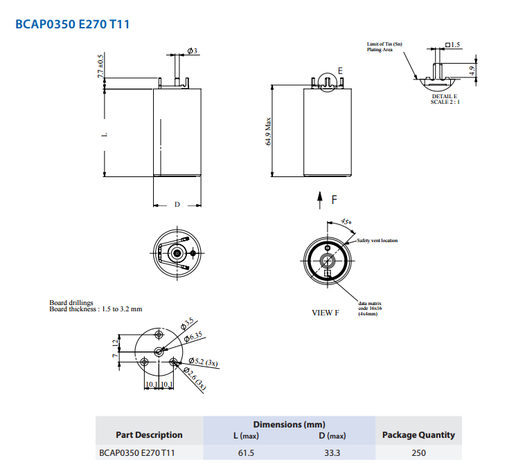Super Capacitpr Maxwell 350F 2.7V