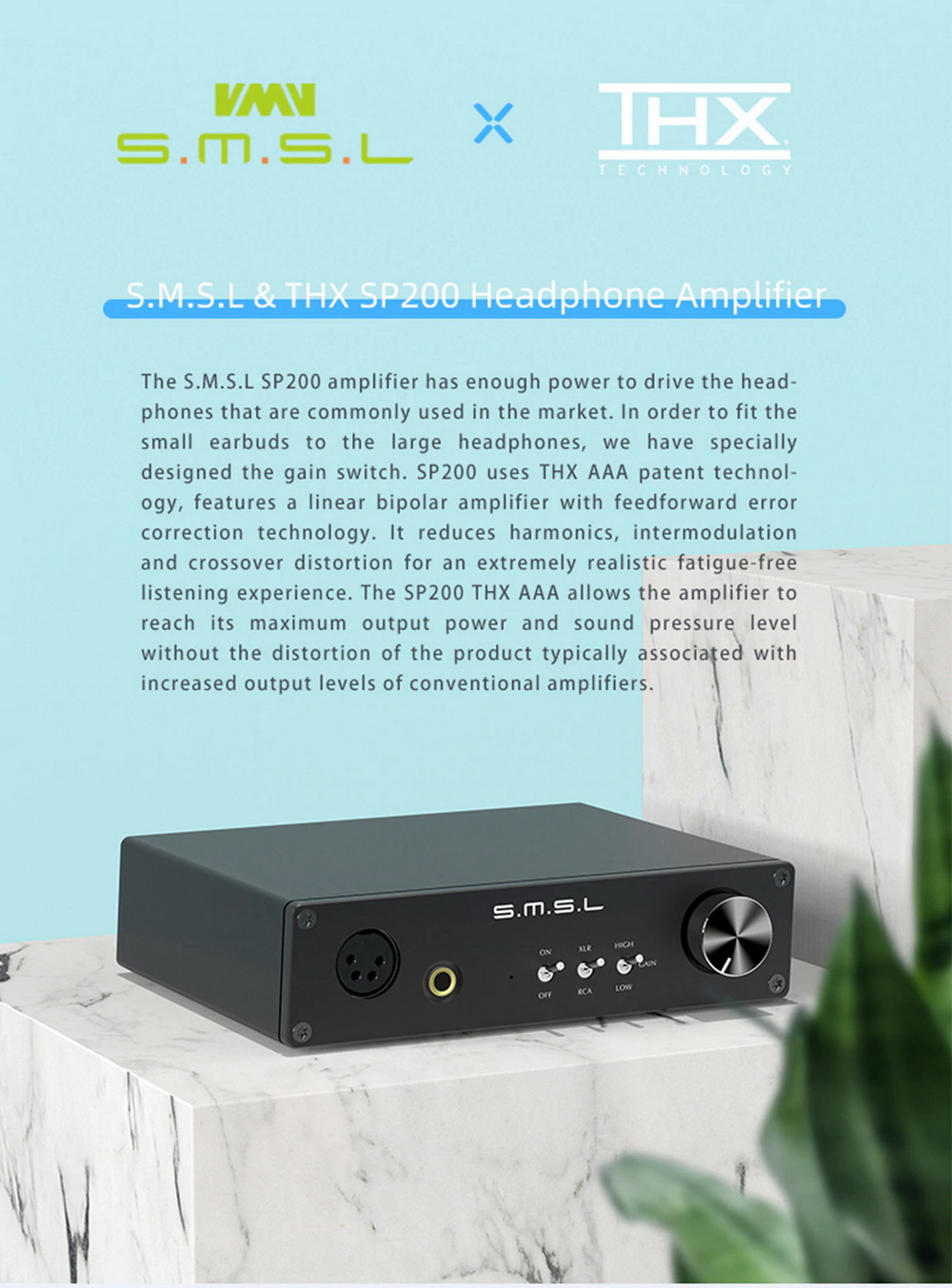 ขาย SMSL SP200 แอมป์ตั้งโต๊ะระดับ Hi-Res รองรับ THX ประกันศูนย์ไทย