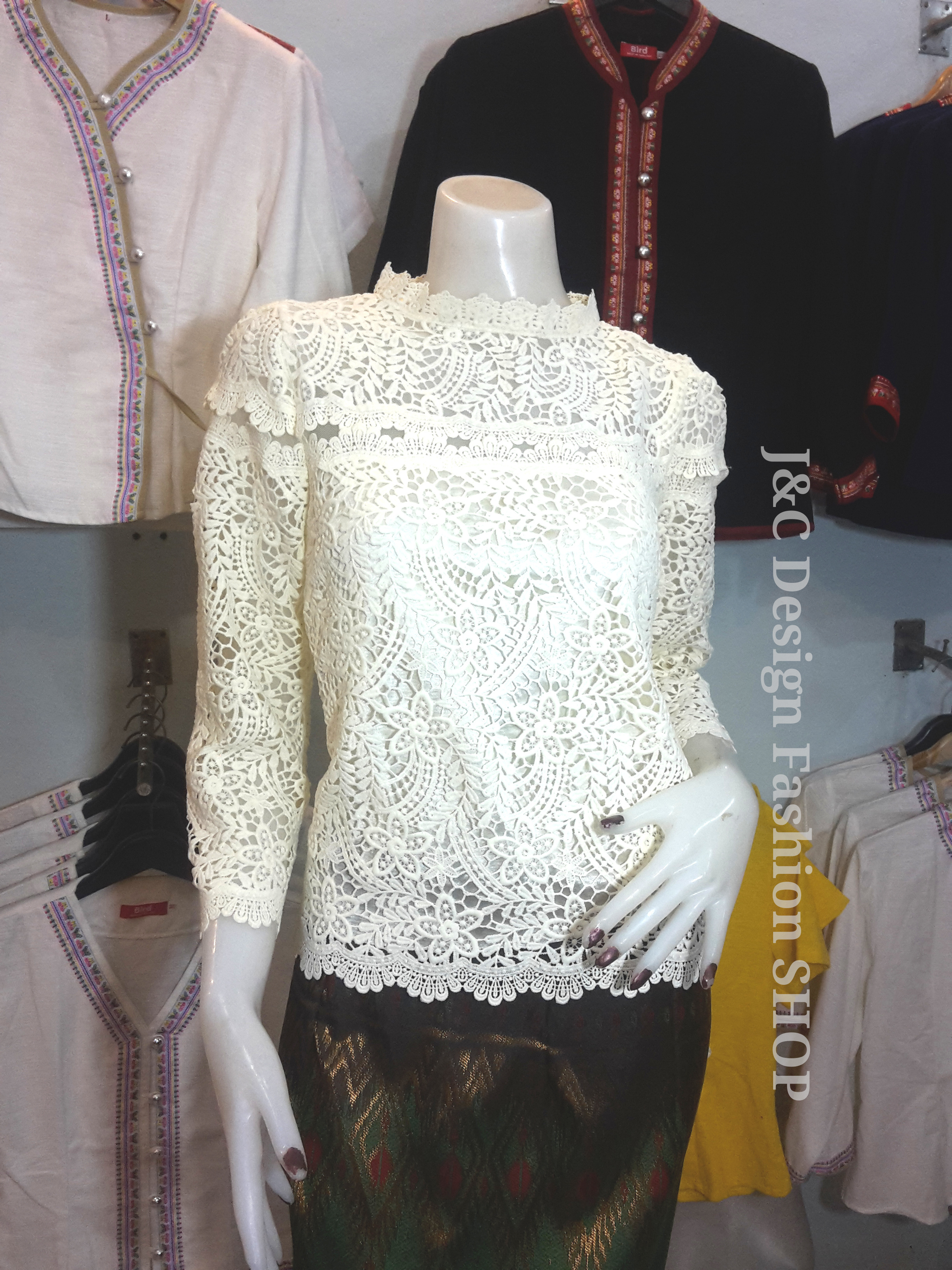 เสื้อเสื้อลูกไม้สไตน์เกาหลี #เสื้อลูกไม้แขน 5 ส่วน #เสื้อลูกไม้วัยรุ่น #เสื้อทำงานลูกไม้ เสื้อลูกไม้ใส่กับผ้าถุง เสื้อลูกไม้ใส่กับผ้าซิ่น