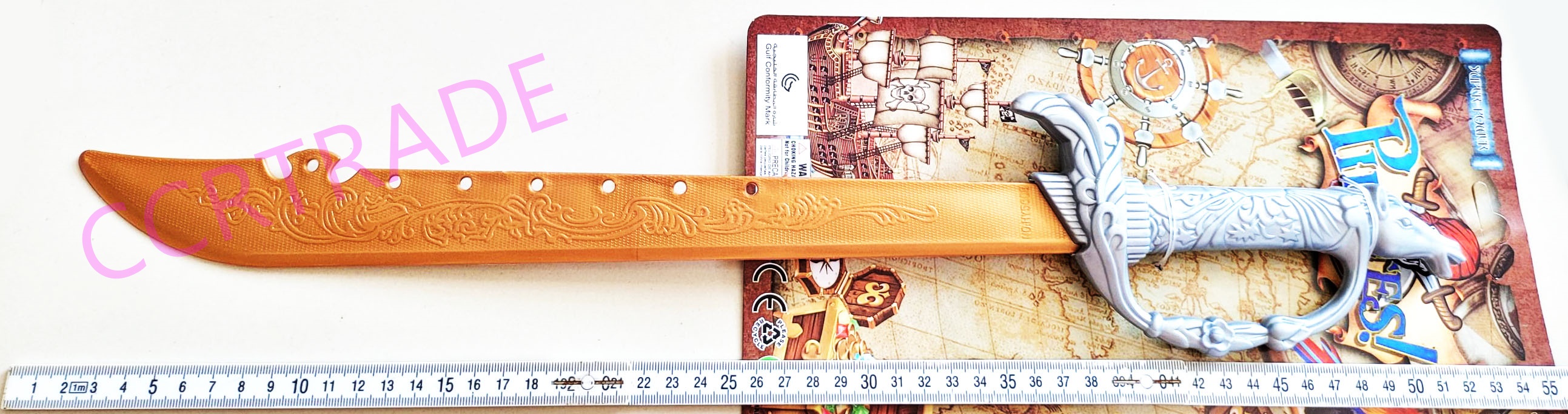 ดาบโจรสลัดเงินทองแผง 52 ซม.