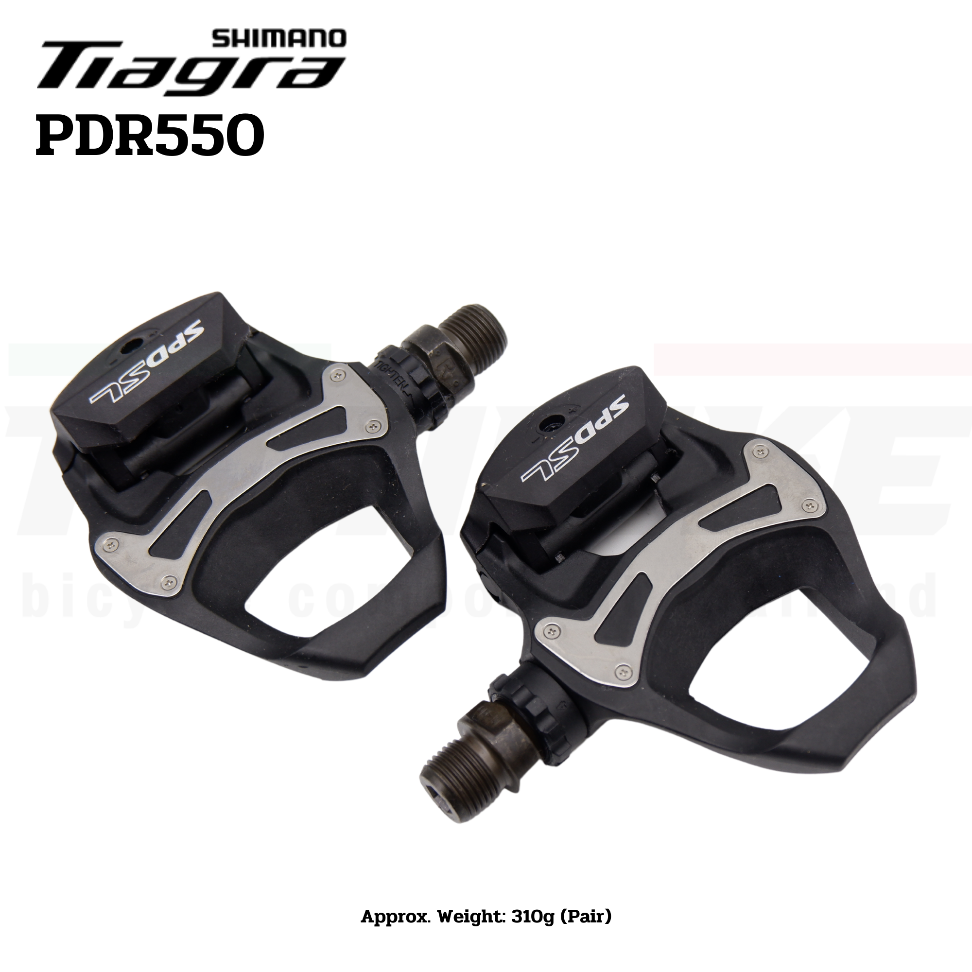 ของศูนย์ไทย บันไดคลีทจักรยานเสือหมอบ SHIMANO PDR550 สีดำ, มีคลีท แบบมีกล่อง