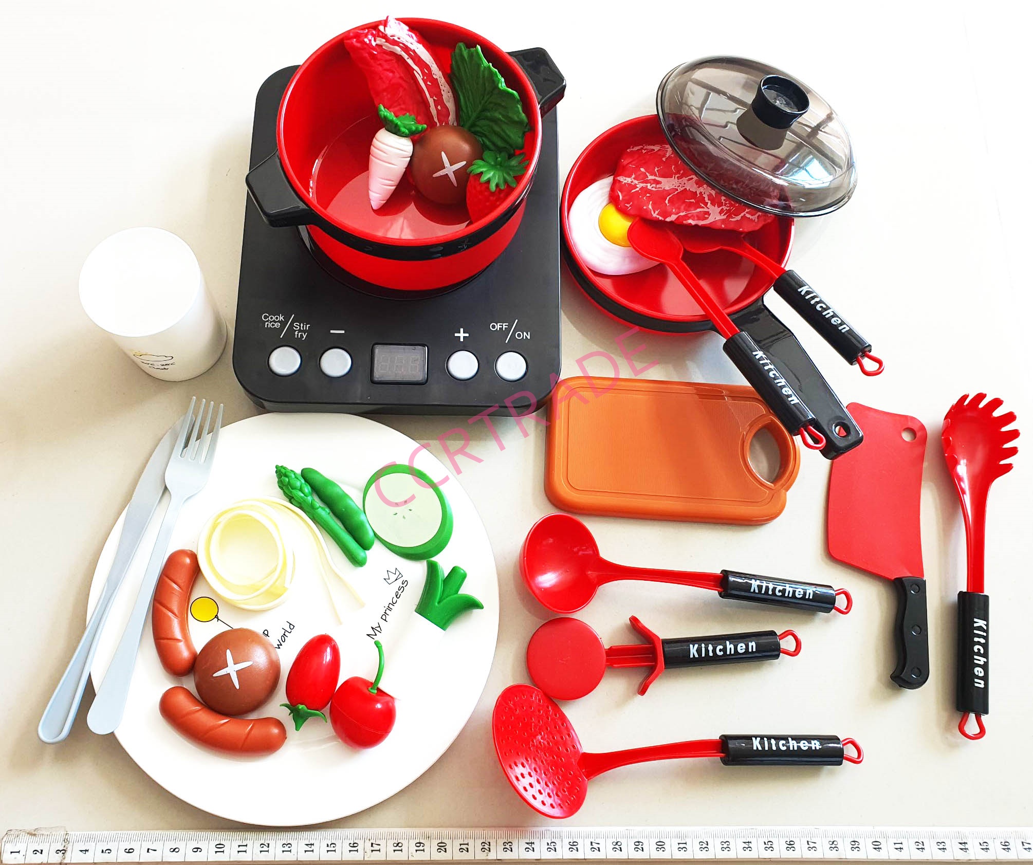 ชุดครัวหม้อกะทะ+เตา 35 ชิ้น มีเสียง มีไฟกล่อง(1x3)