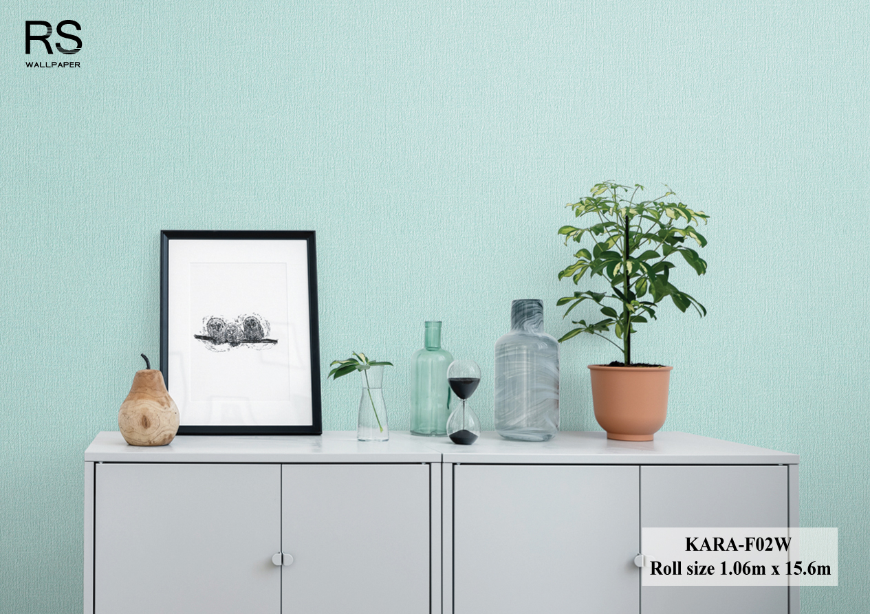 วอลเปเปอร์ สีฟ้าอมเขียว KARA-F02W