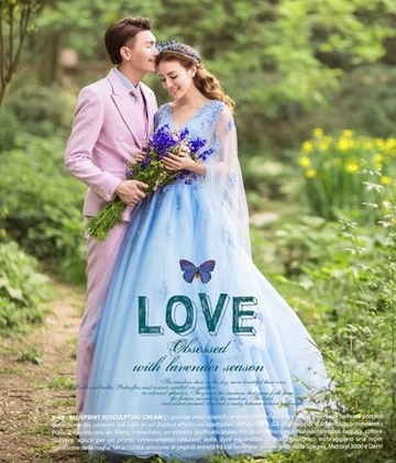 PW397- **พร้อมส่งเฉพาะชุดผญ.ค่ะ**ชุดคู่ถ่ายพรีเวดดิ้ง (prewedding dress) & ชุดแต่งงานแฟนซี (Fancy wedding dress)ชายหญิง "ธีมสีฟ้า"