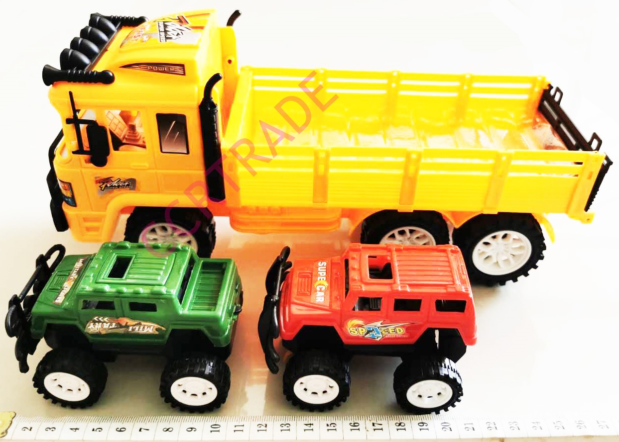 รถบรรทุกรถจิ๊บ 2 คัน มีลานฝาครอบ 13x32 ซม.(1x3)