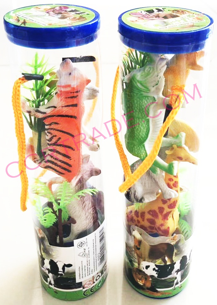 สัตว์ป่าใหญ่ 6 ชิ้นกระปุกยาว 19.5 ซม.